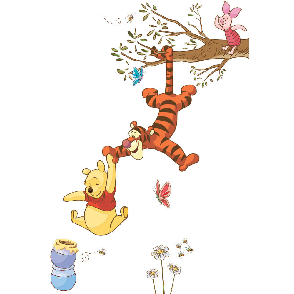 Disney Pooh Swinging for Honey Wall Decal Assembled