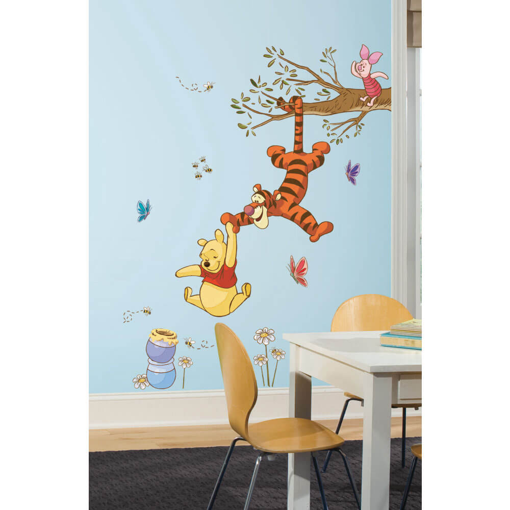 Disney Pooh Swinging for Honey Wall Decal Installed
