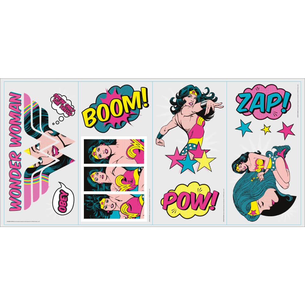 DC Comics Wonder Woman Pop Art Wall Decals Printed Sheet
