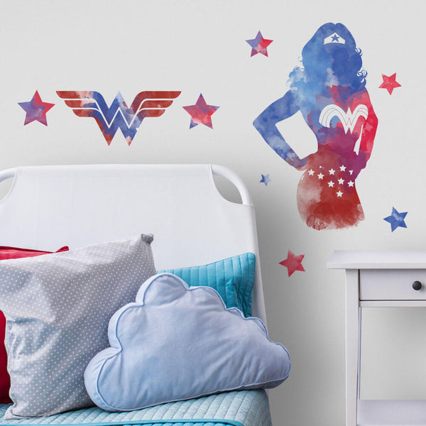 DC Comics Wonder Woman Watercolor Wall Decals Installed