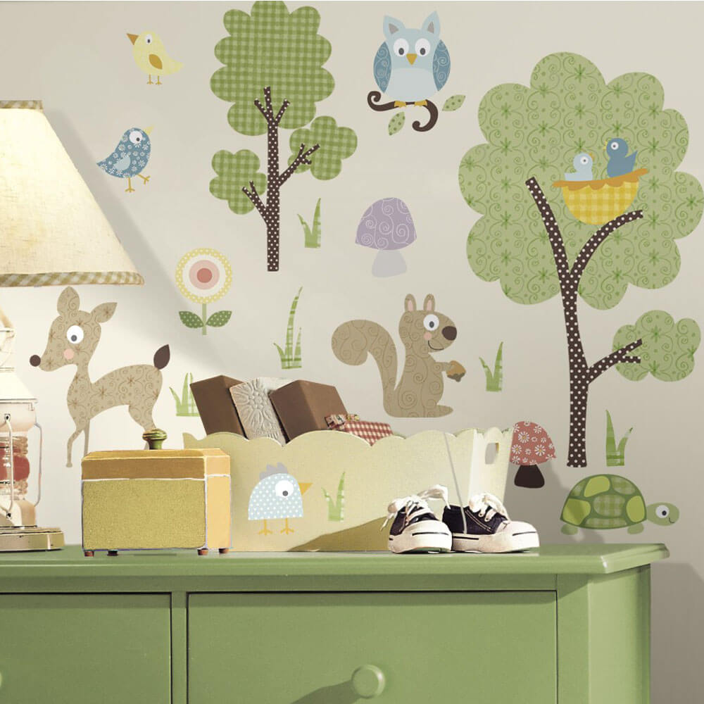 Woodland Animals Wall Decals Installed