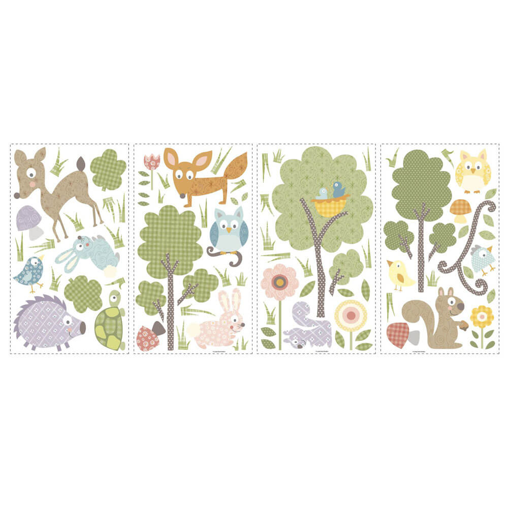 Woodland Animals Wall Decals Printed Sheet