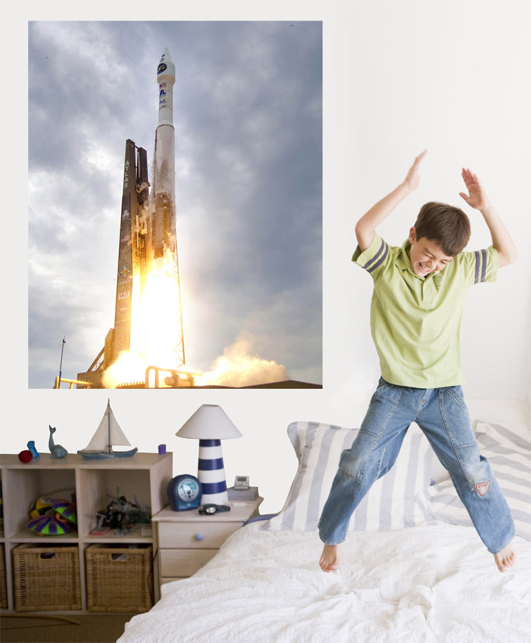 NASA's Atlas Rocket Wall Decal Poster Installed