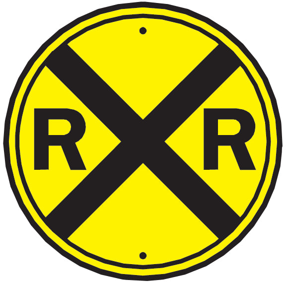 Railroad Crossing Sign Wall Decal