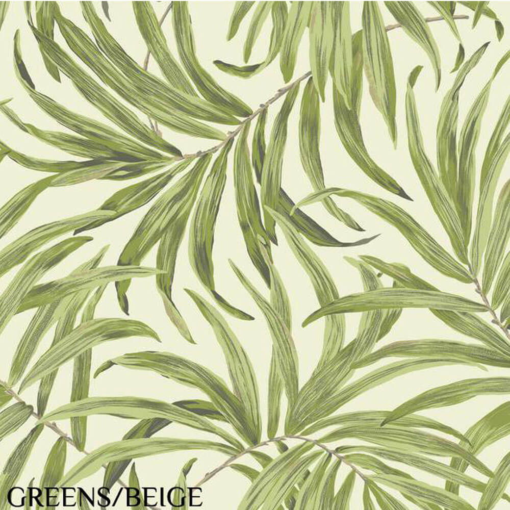Ashford House Green & Beige Bali Leaves Wallpaper