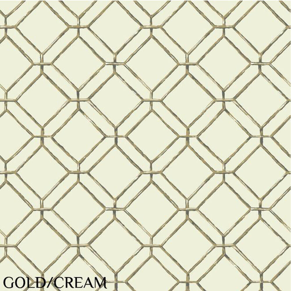 Ashford House Gold & Cream Diamond Bamboo Wallpaper