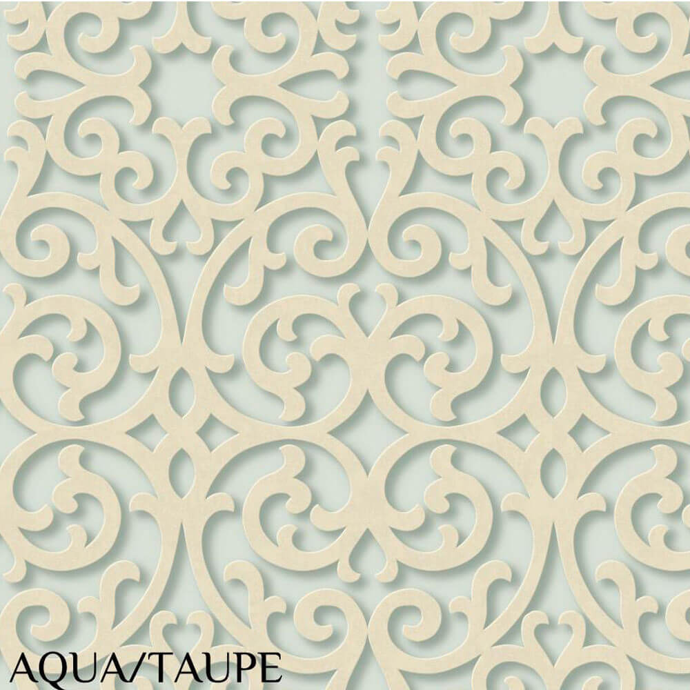 Antonine Vella Dimensional Effects-Fortuna Aqua Taupe Wallpaper