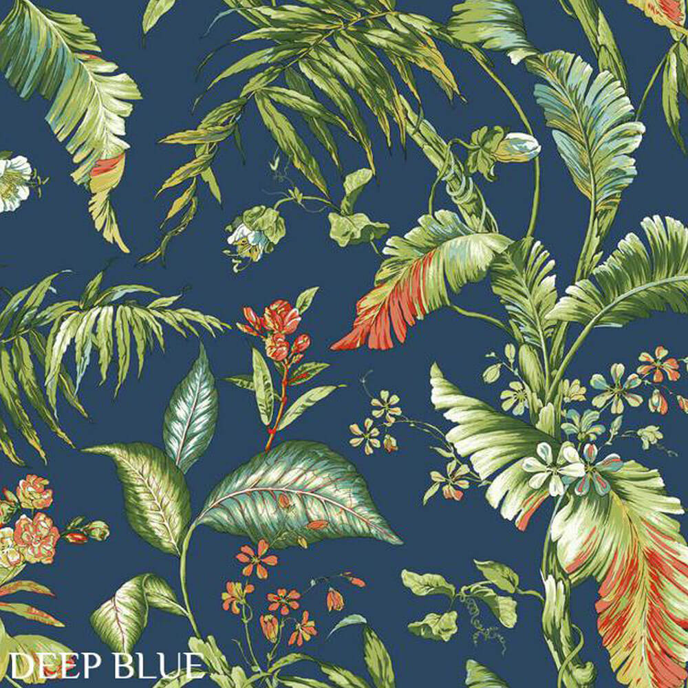Ashford House Deep Blue Fiji Garden Wallpaper