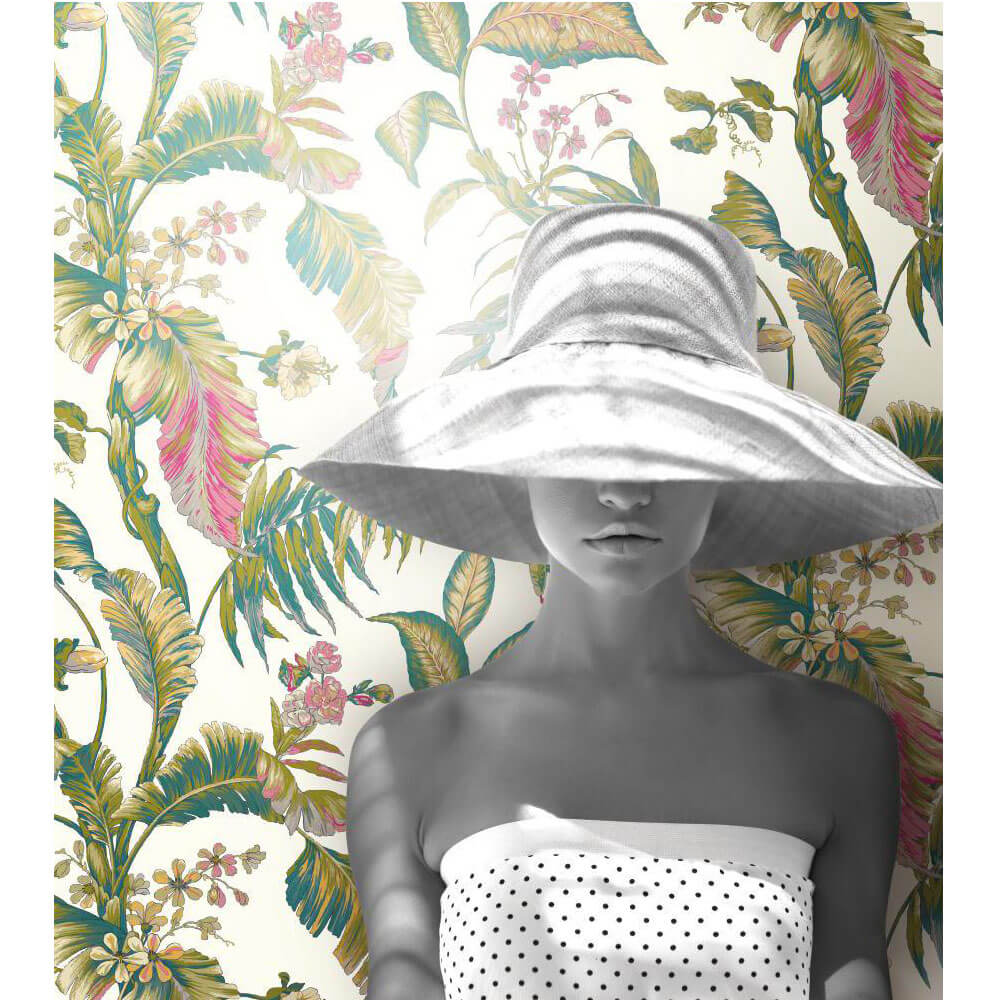 Ashford House Fiji Garden Wallpaper Installed