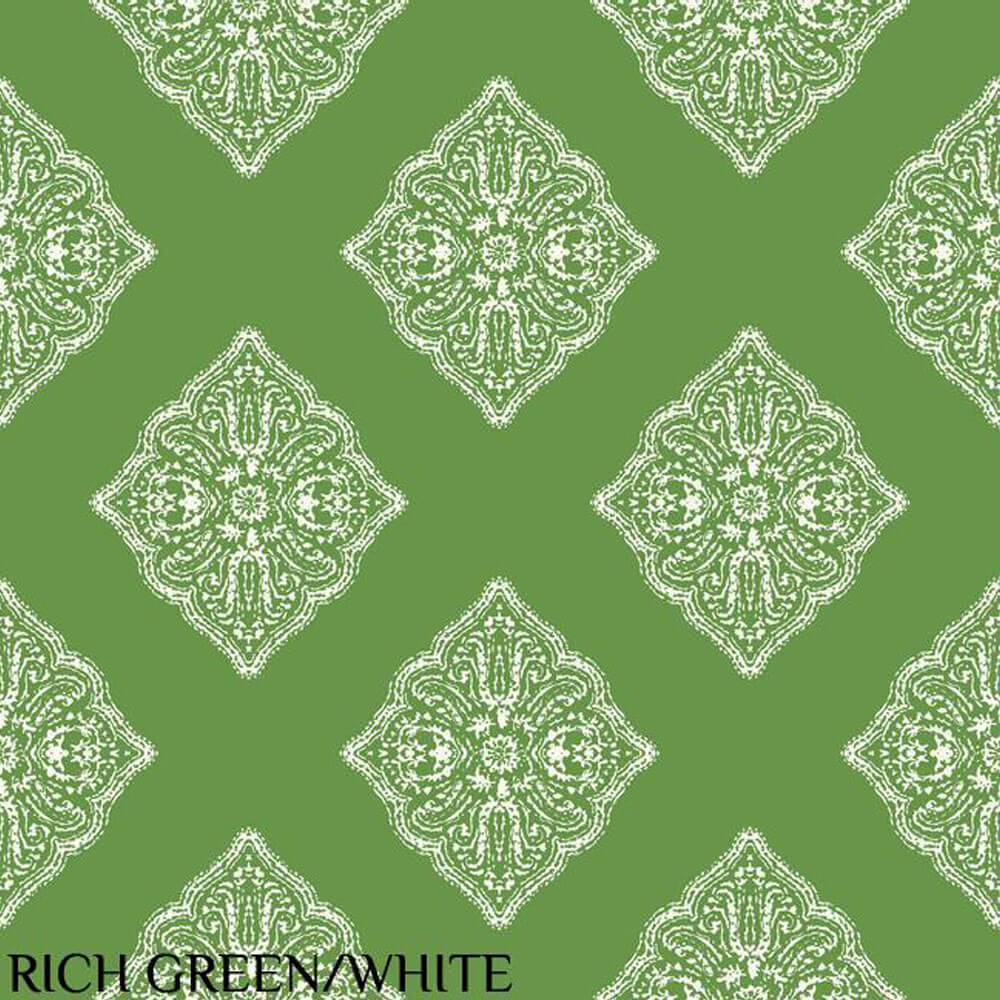 Ashford House Rich Green & White Henna Tile Wallpaper