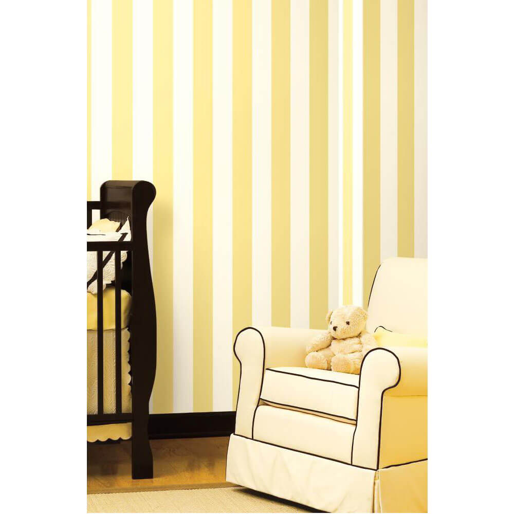 Ashford House 3" Stripe Wallpaper Installed