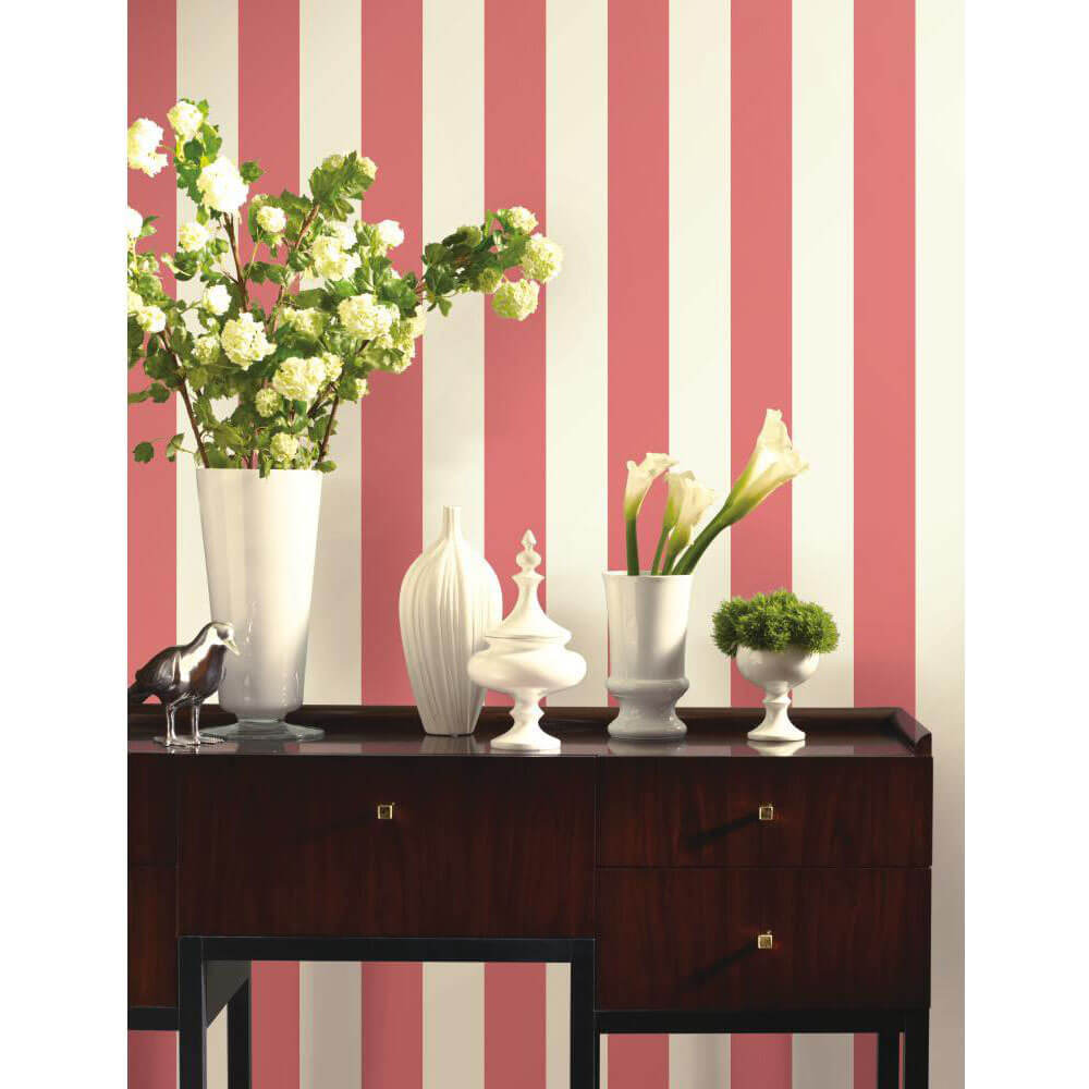 Ashford House 3" Stripe Wallpaper Installed 2