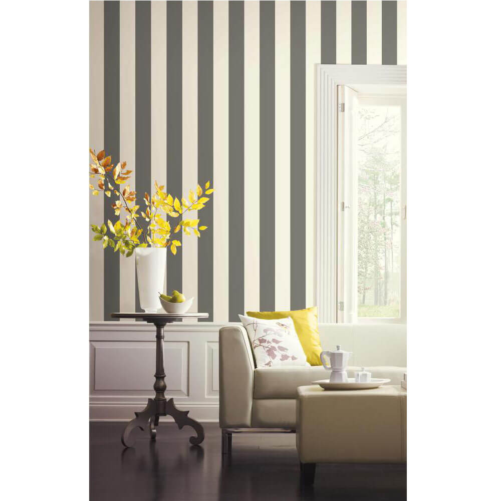 Ashford House 3" Stripe Wallpaper Installed 3