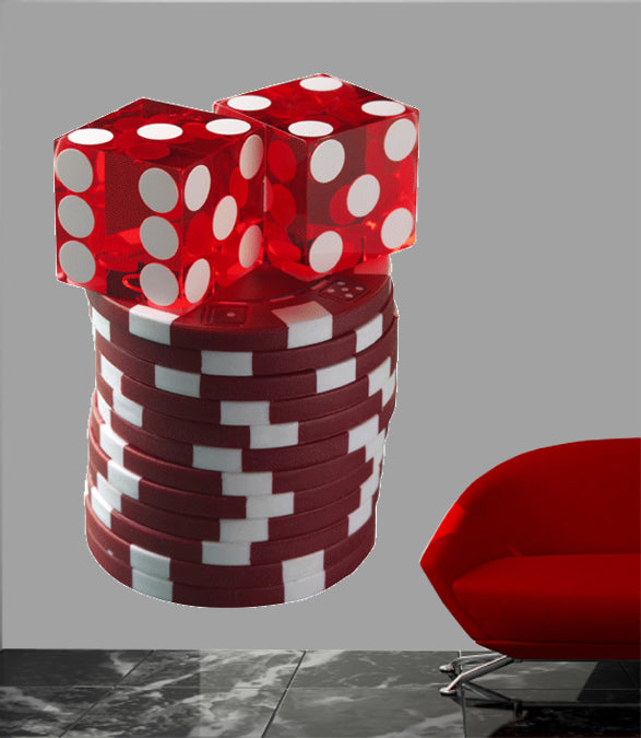 Dice-n-Chips Wall Decal Cutout Installed