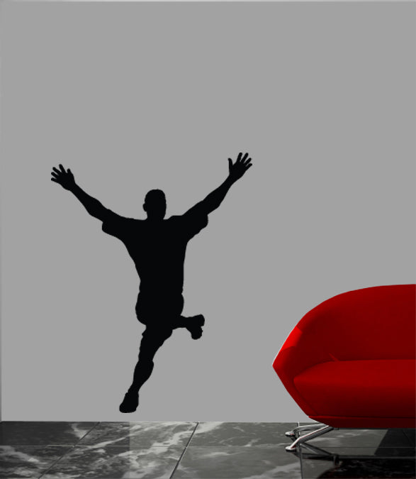 Soccer IV Silhouette Wall Decal Cutout Installed