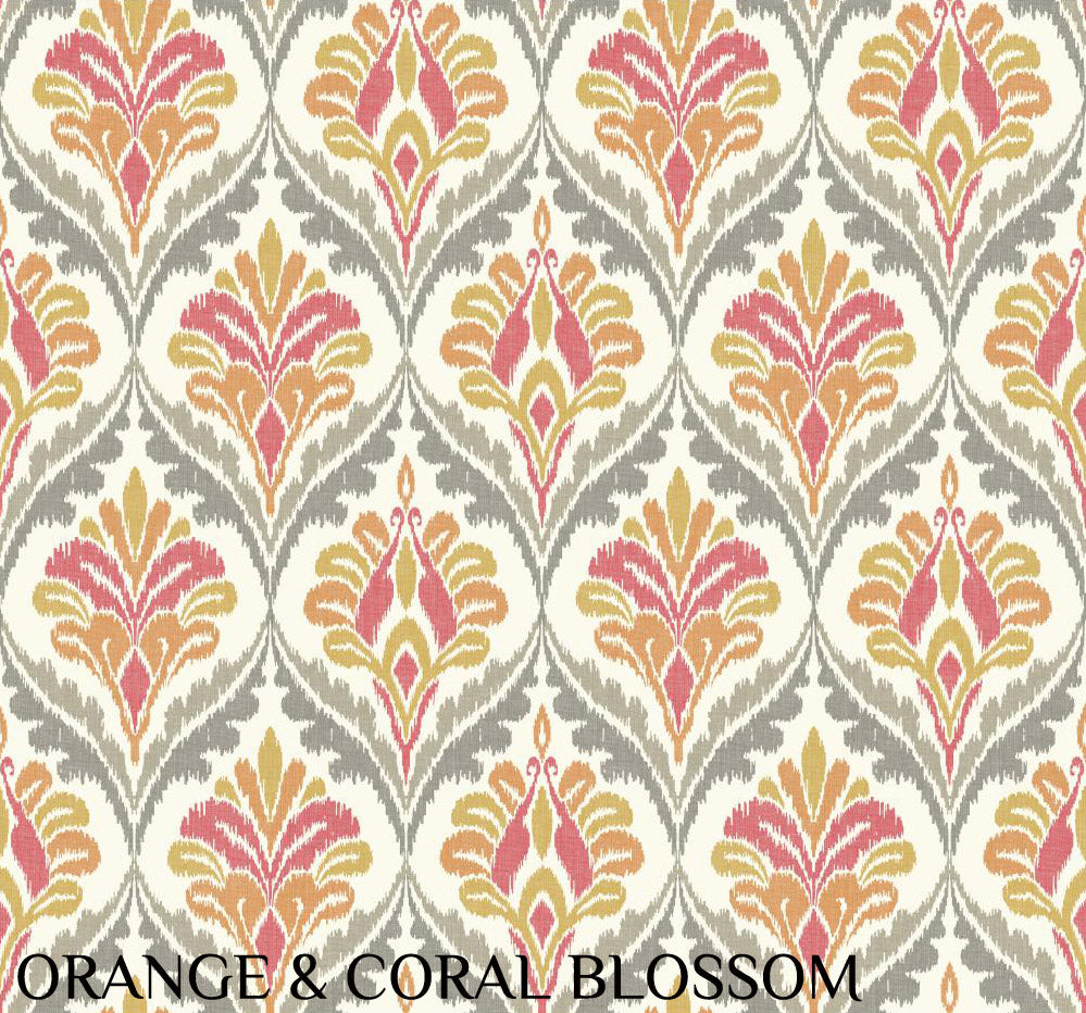 Carey Lind Designs "Basilica" Orange & Coral Blossom Wallpaper