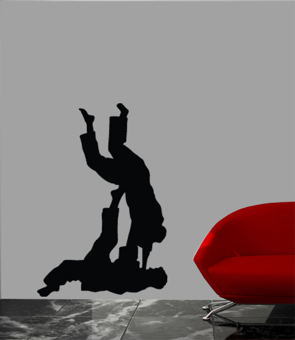 Martial Arts Throwing II Silhouette Wall Decal Cutout  Installed