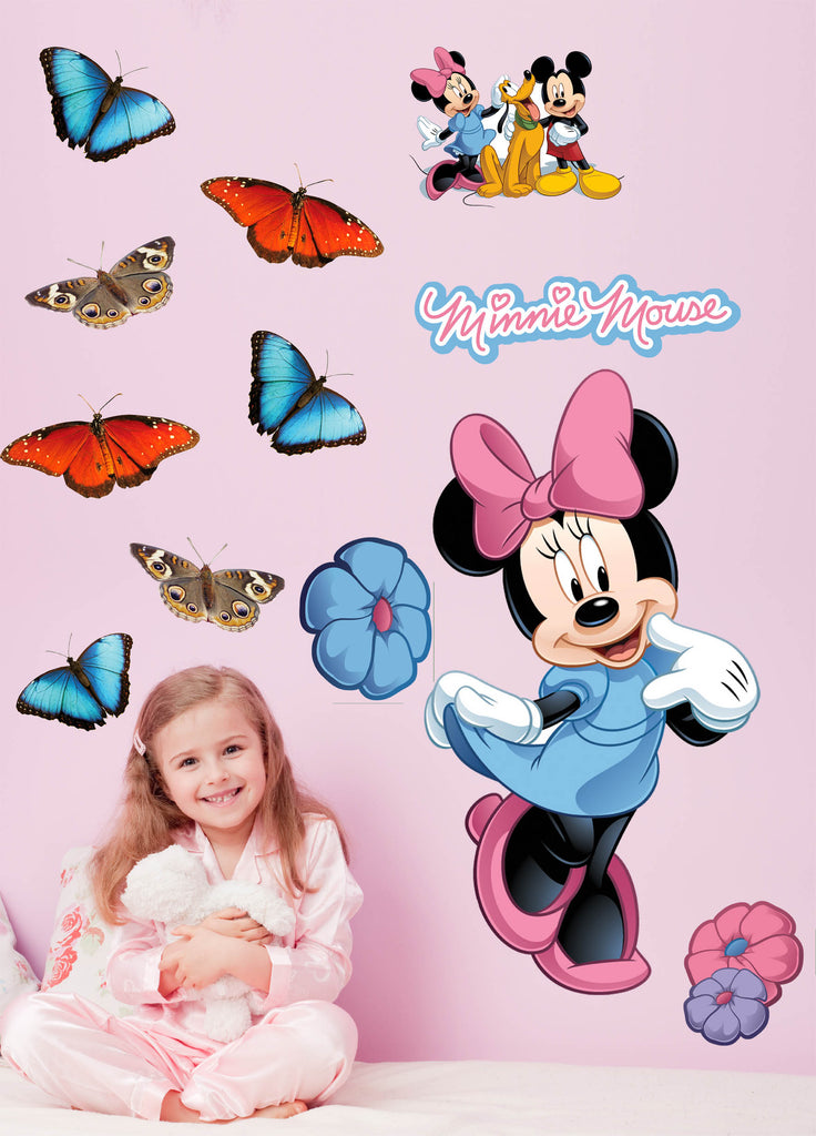 Disney "Mickey & Friends" Minnie Mouse Wall Decal Cutout 21"x40" Installed
