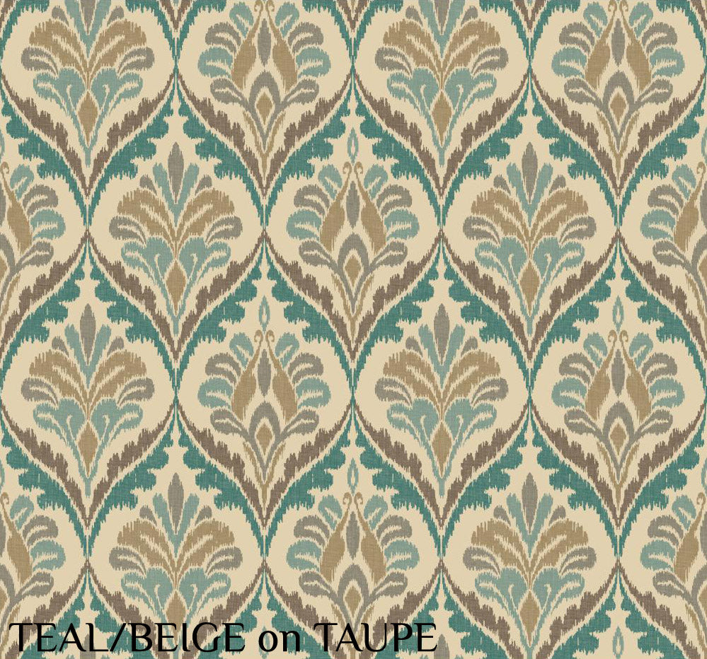 Carey Lind Designs "Basilica" Teal/Taupe Wallpaper