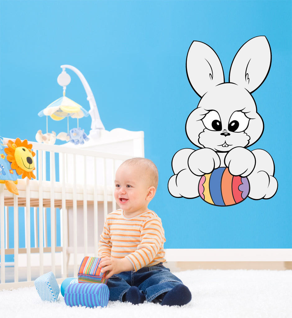 Easter Bunny Wall Decal Cutout Installed