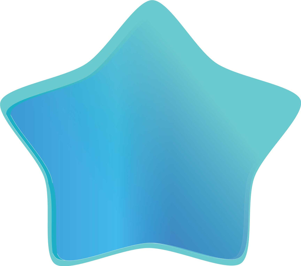 Large Sky Blue Soft Star Wall Decal Cutout