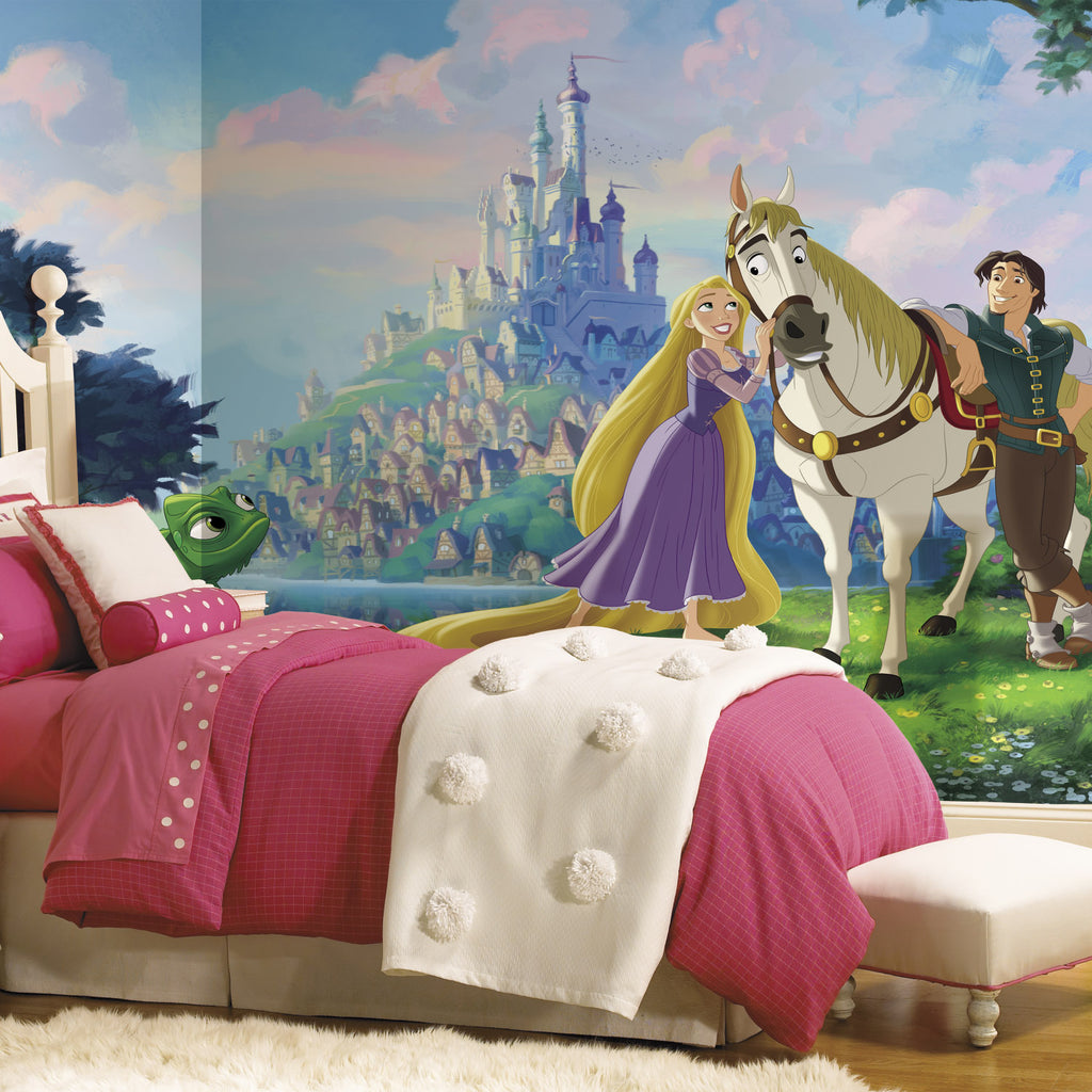 Disney Tangled Prepasted Wall Mural 10.5'W x 6'H Installed