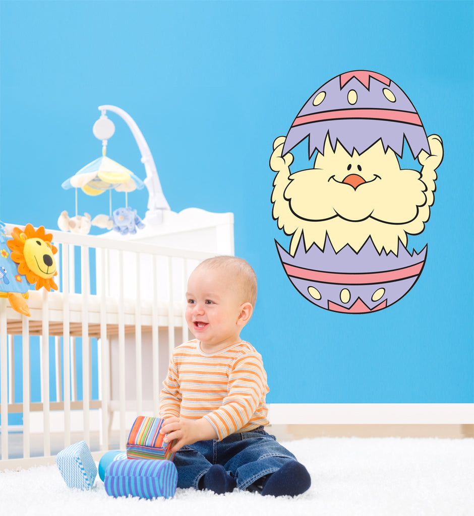 Easter Chick Wall Decal Cutout Installed