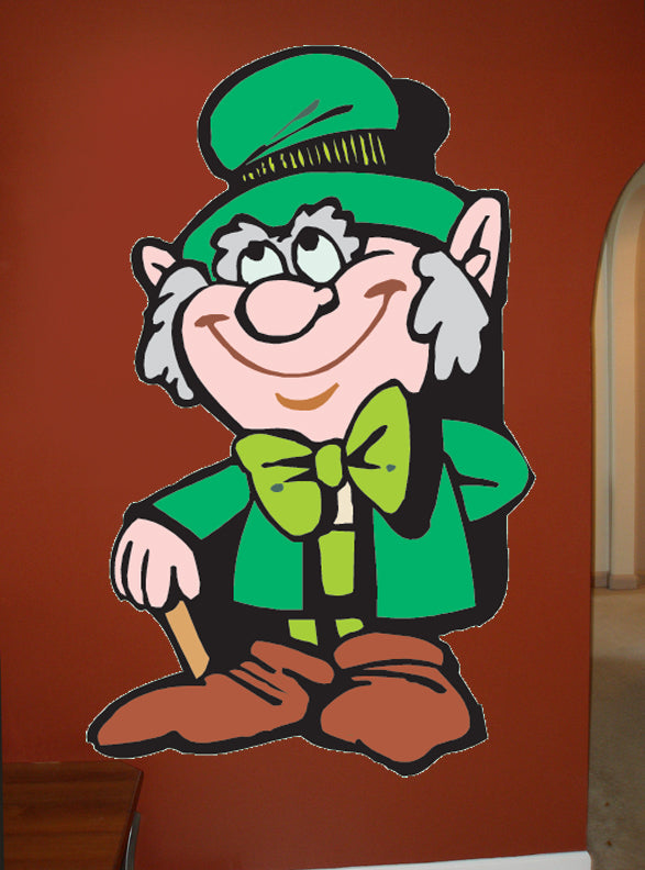 St. Patrick's Day Leprechaun Wall Decal Cutout Installed