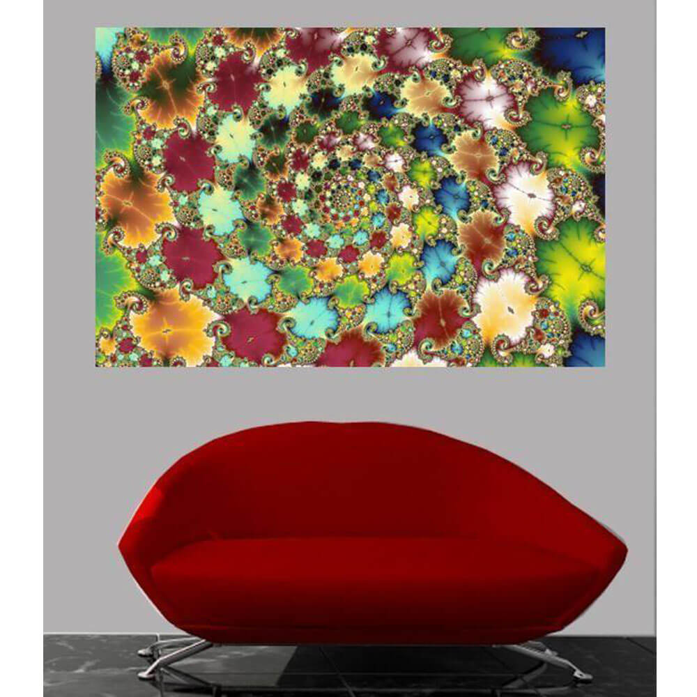 Backlund Fractal Cells Glossy Poster Installed