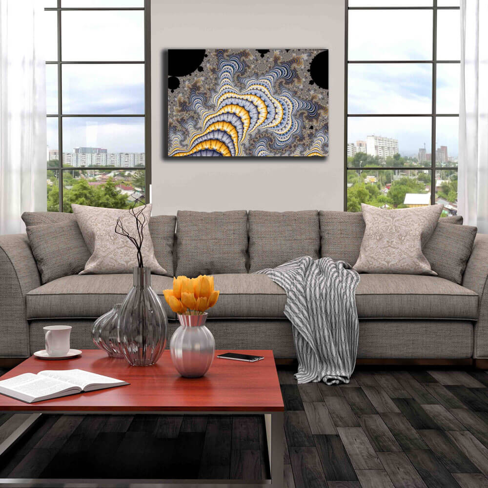 Backlund Fractal Plates Canvas Print Installed