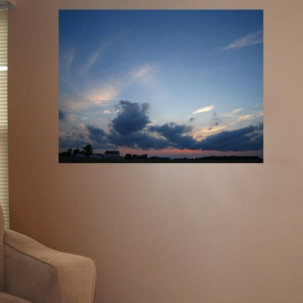 Baker Clouds Glossy Poster Installed