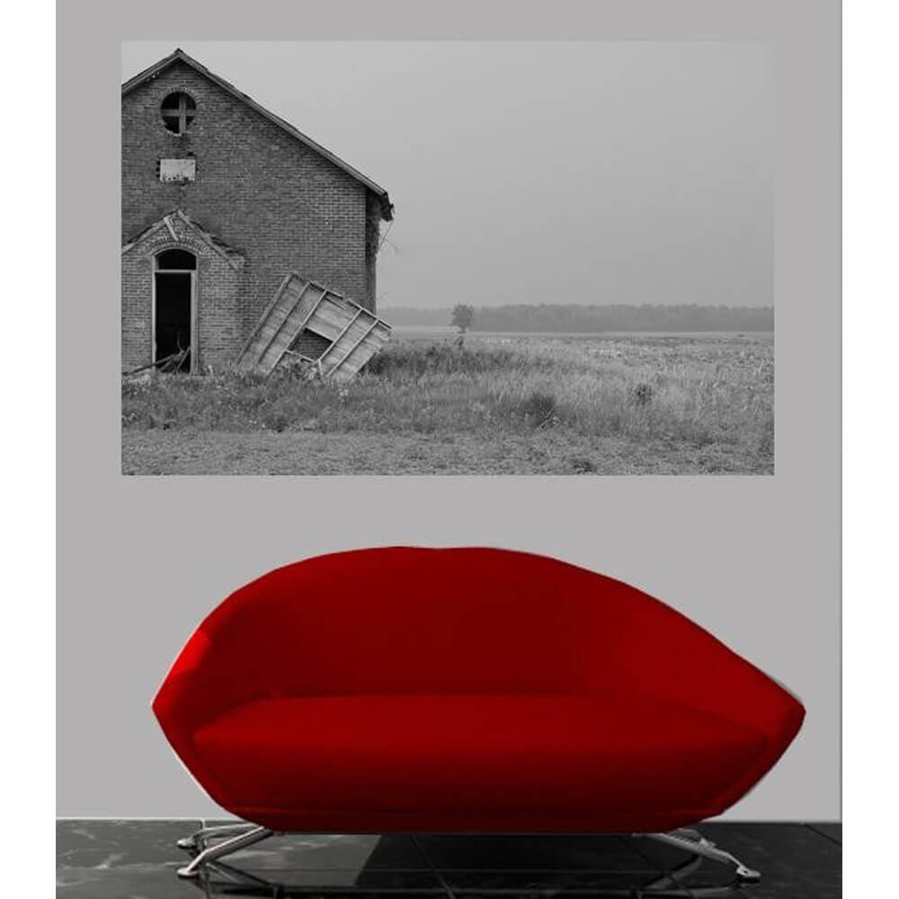 Baker Schoolhouse Glossy Poster Installed