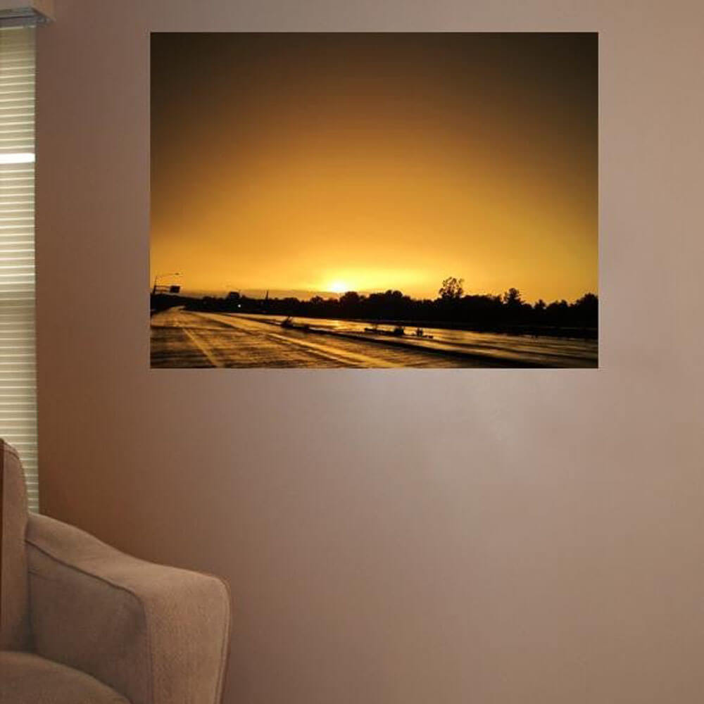 Baker Sunset III Glossy Poster Installed