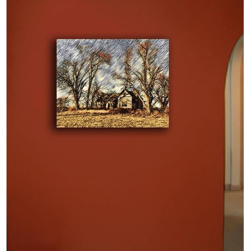 Batie Abandoned House Canvas Print Installed
