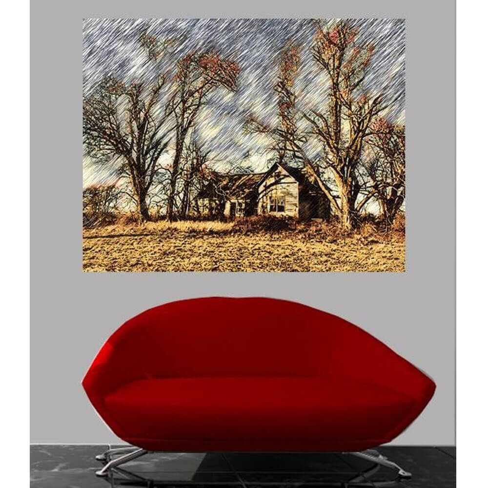 Batie Abandoned House Wall Decal Installed