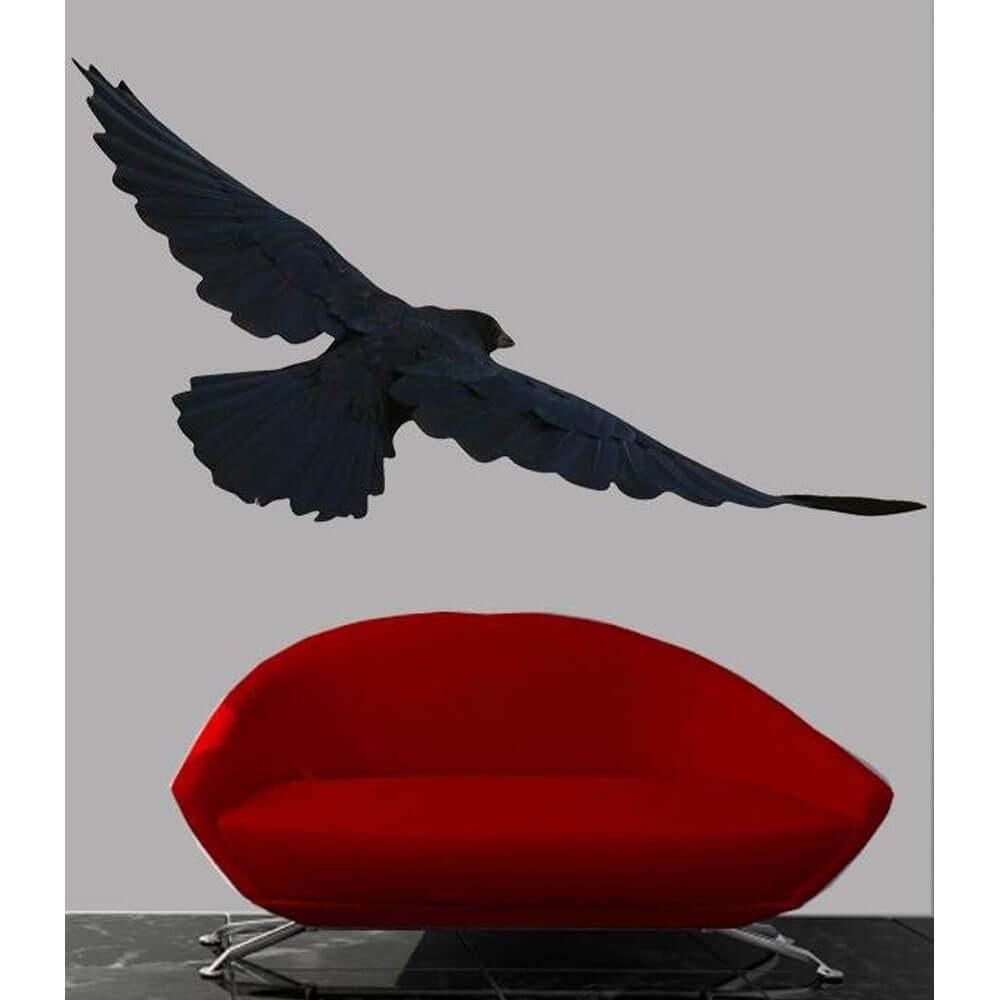 Batie Crow Wall Decal Installed