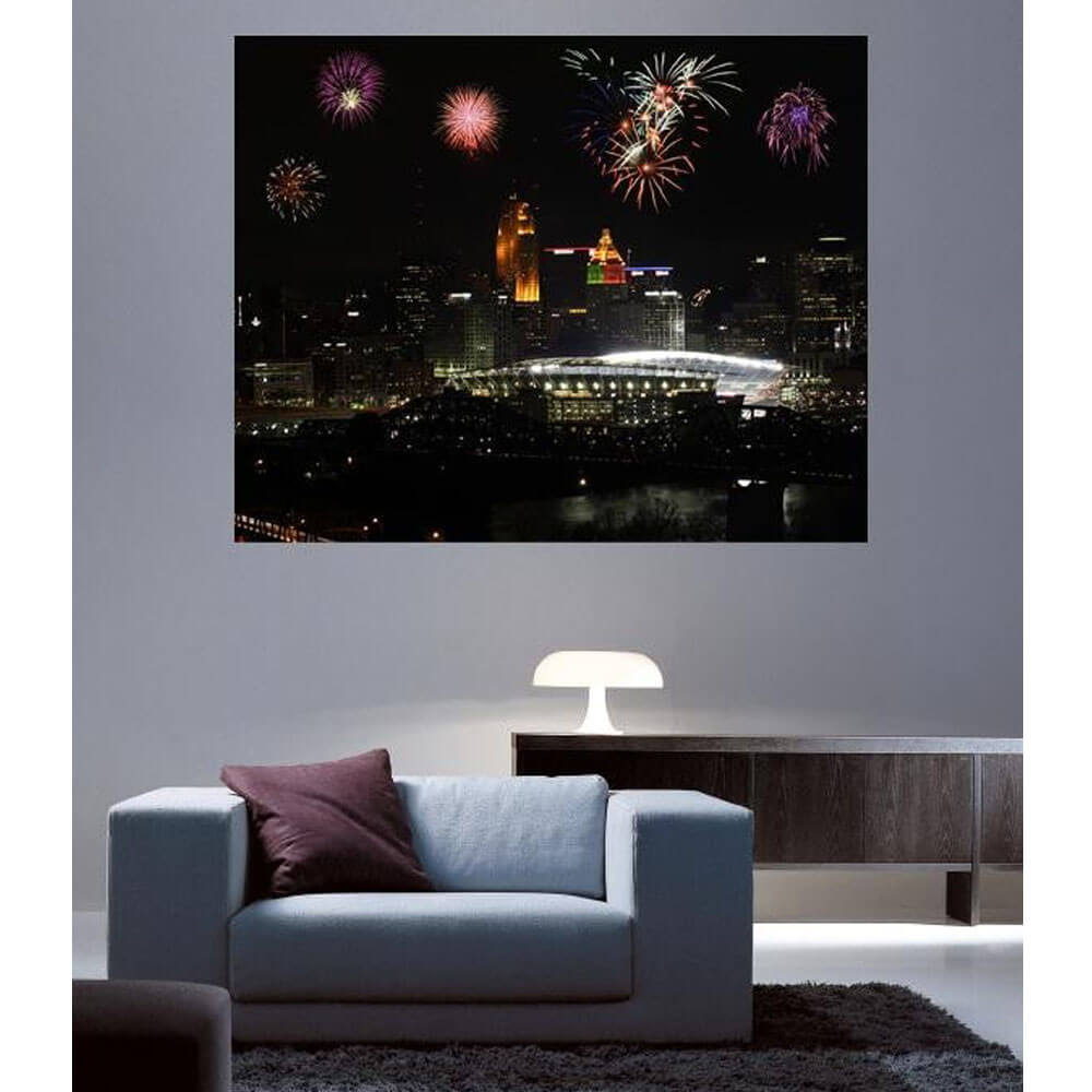 Batie Paul Brown Stadium w/Fireworks Wall Decal Installed