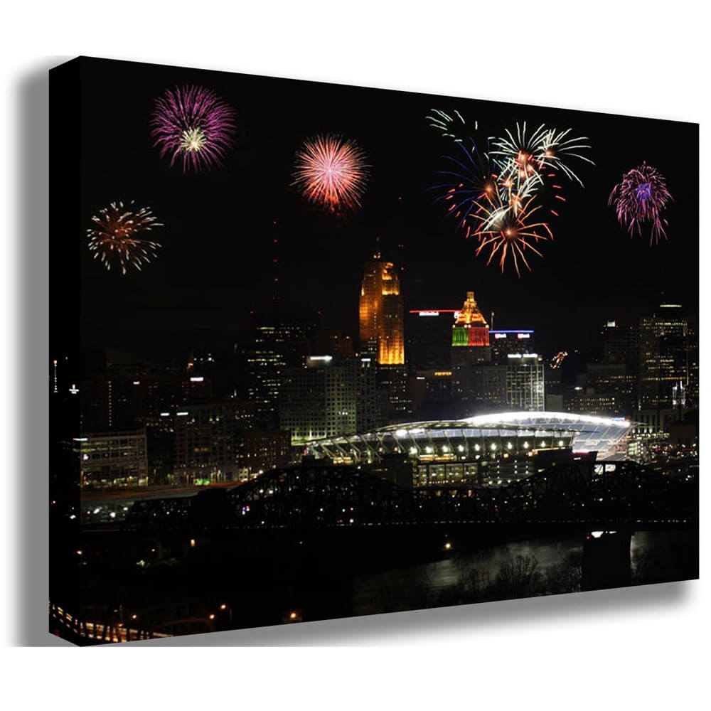 Paul Brown Stadium w/Fireworks Canvas Print