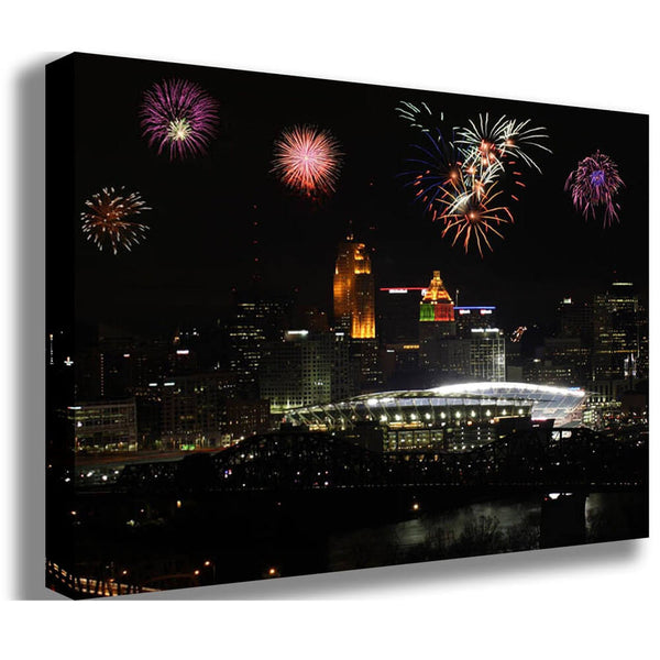 Paul Brown Stadium w/Fireworks Canvas Print
