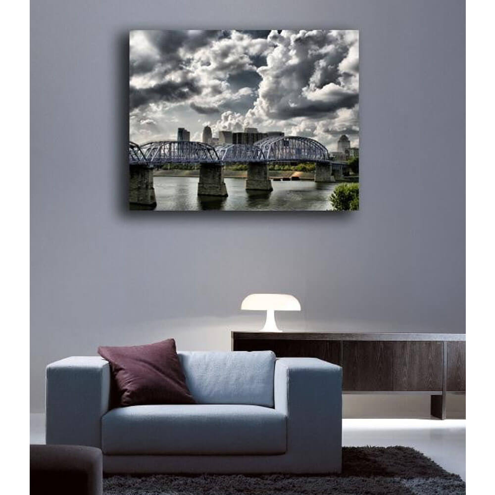 Batie Purple People Bridge Canvas Print Installed
