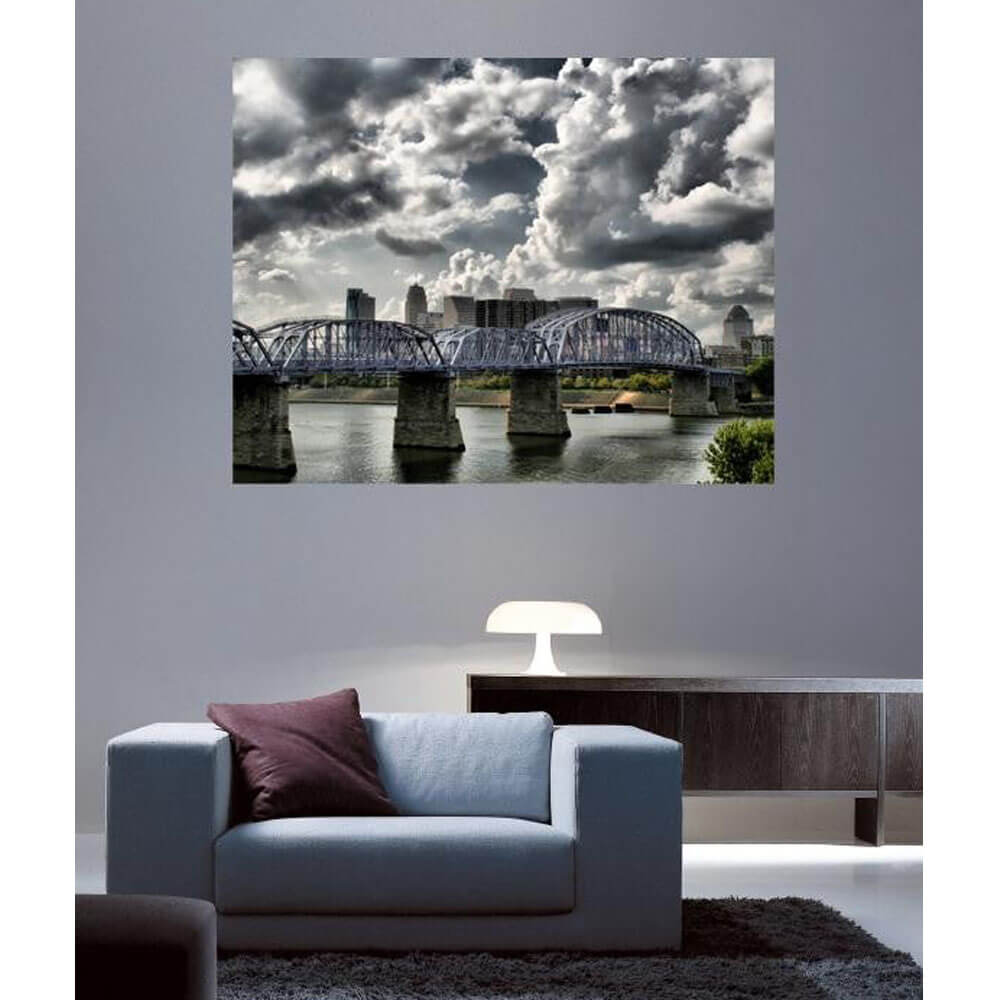 Batie Purple People Bridge Glossy Poster Installed