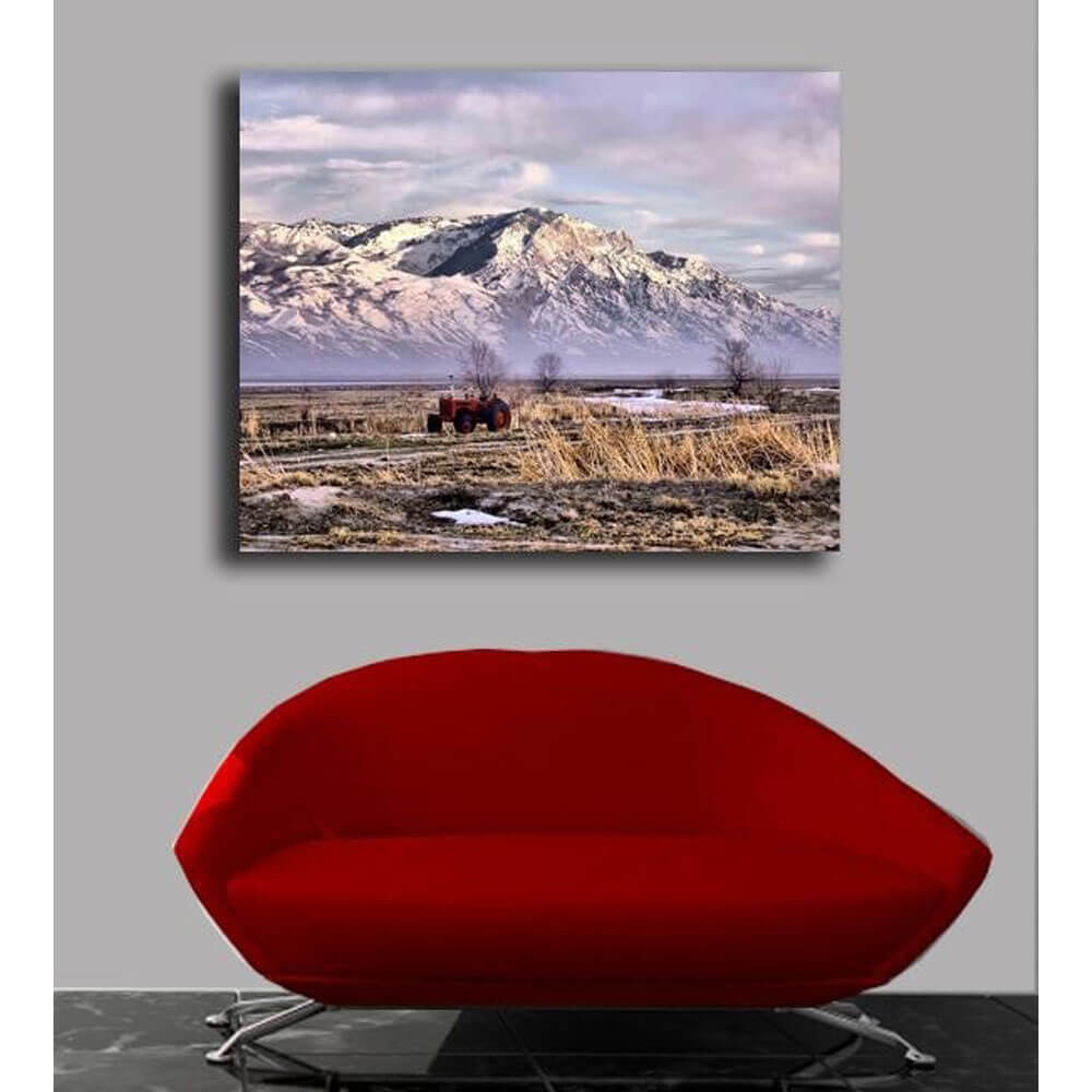 Batie Rocky Mountain Tractor Canvas Print Installed