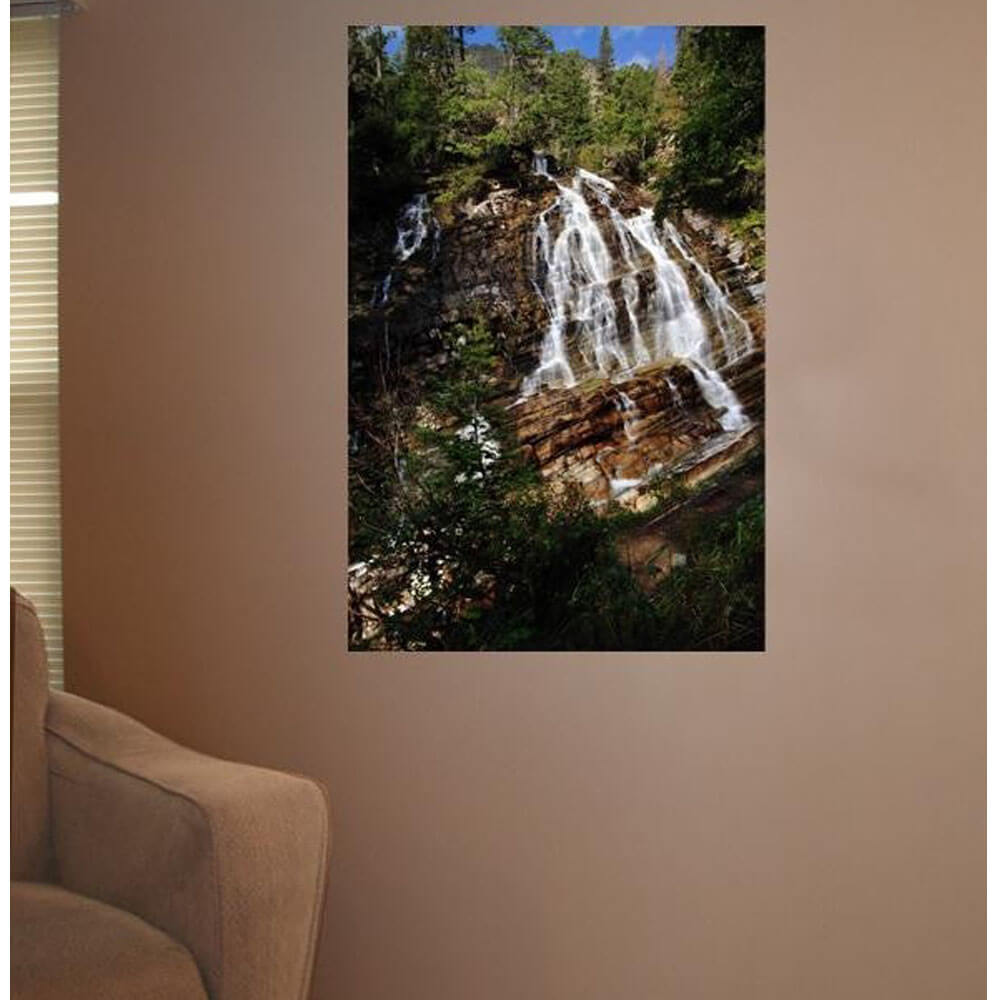 Boer Bertha Falls Glossy Poster Installed