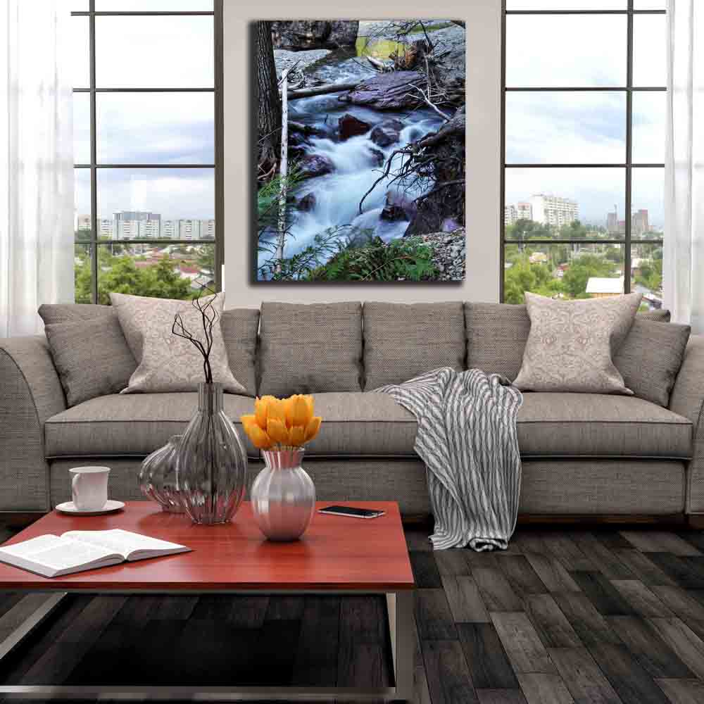 Boer Small Waterfall Canvas Print Installed