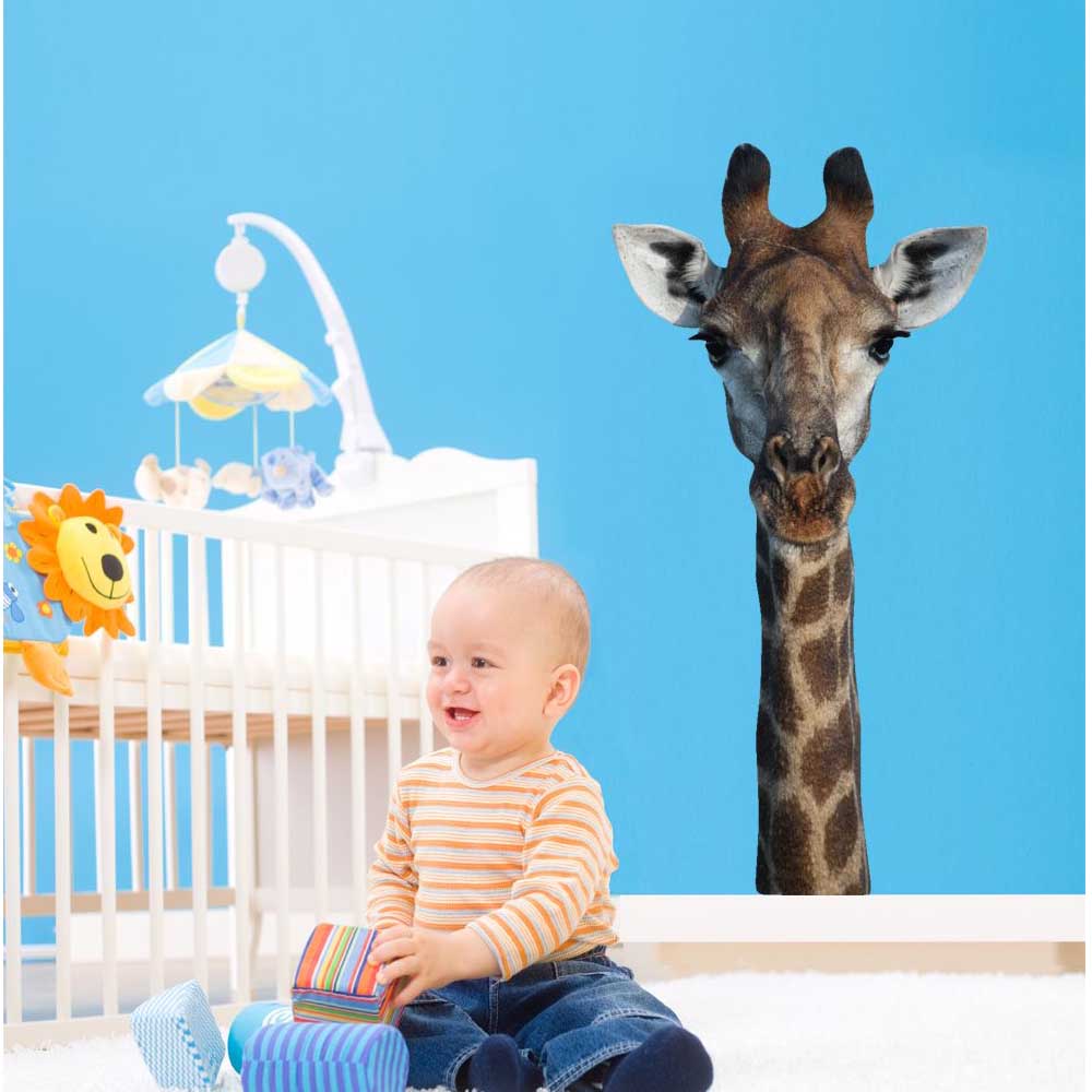 Boer Giraffe Wall Decal Installed