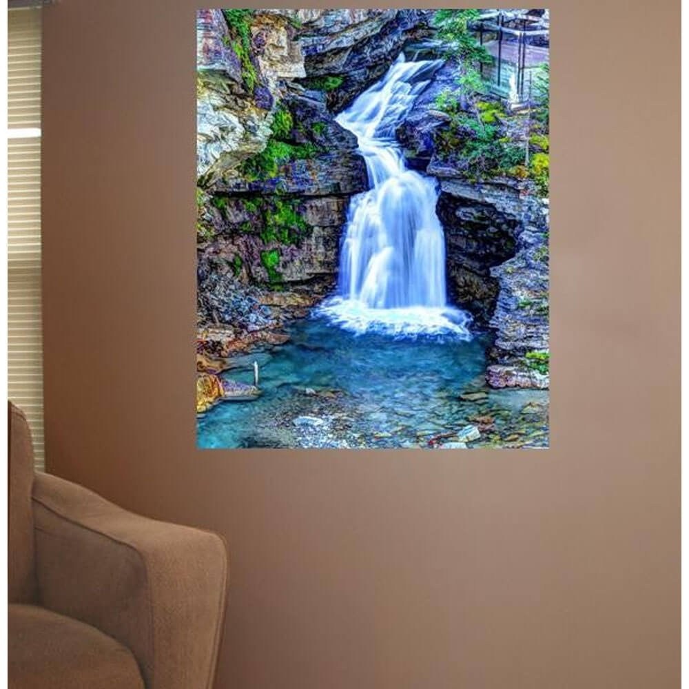 Boer Painterly Waterfall Glossy Poster Installed