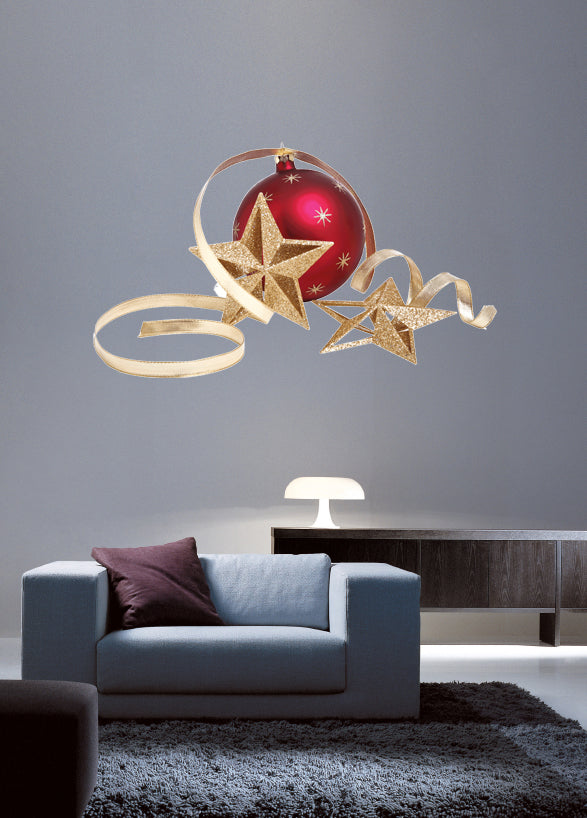 Festive Holiday Wall Decal Cutout Installed