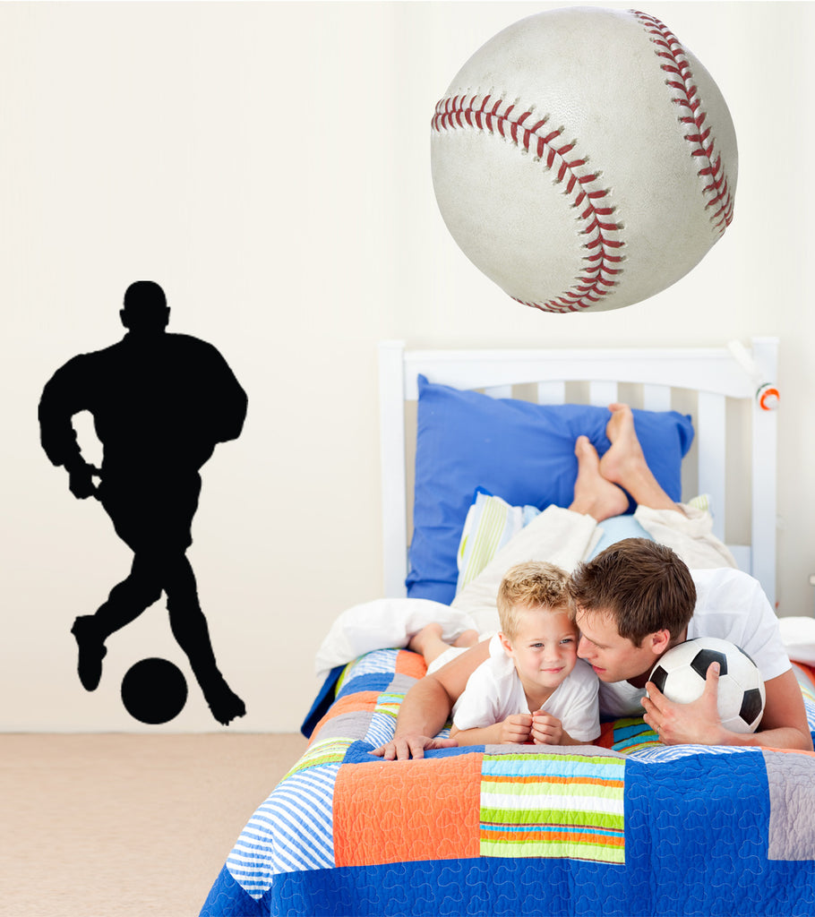 Soccer III Silhouette Wall Decal Cutout Installed