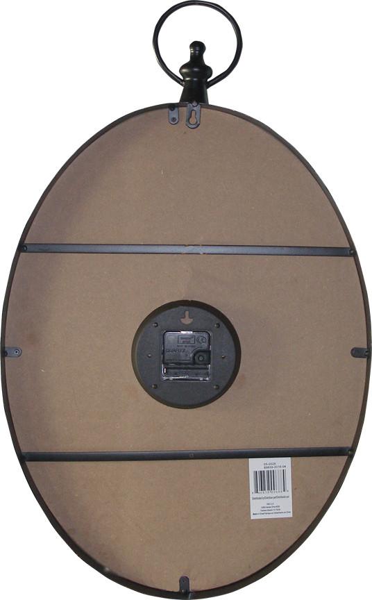 Oval Multi-Color Wall Clock w/Ring Accent 17"x28" Back