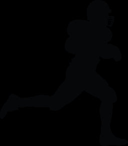 Football Ball Carrier III Silhouette Wall Decal Cutout